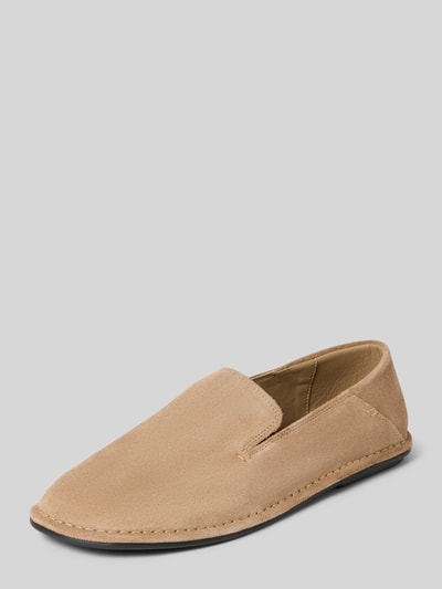 Produktfoto, Loafer aus echtem Veloursleder Modell 'ALVETTE 1B' von Marc O'Polo in Beige, unifarbene Optik, flacher Absatz, Detailansicht