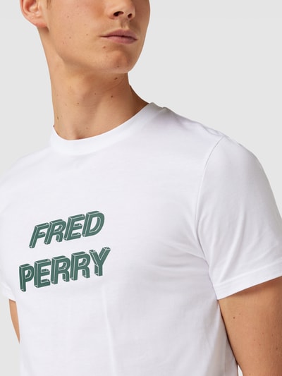 Fred Perry T shirt met labelprint in wit online kopen P C