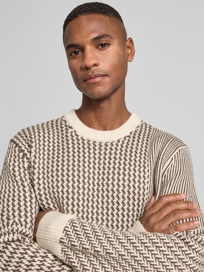 CK Calvin Klein Regular Fit Wollpullover mit Rundhalsausschnitt Offwhite 3