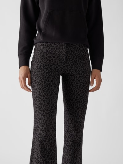 Diane von Furstenberg Bootcut Hose mit Animal-Print Mittelgrau 6