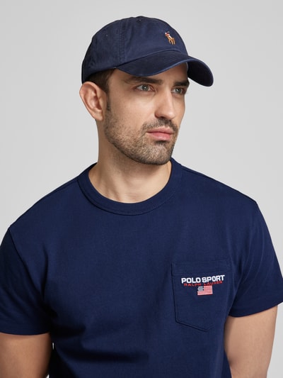 Polo Sport T-shirt z wyhaftowanym logo Granatowy 3