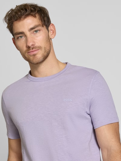 BOSS Orange T-shirt met labelprint, model 'Tegood' Lila - 3