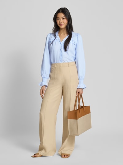 A-view Regular fit overhemdblouse met blinde knoopsluiting, model 'Sonja' Lichtblauw - 1