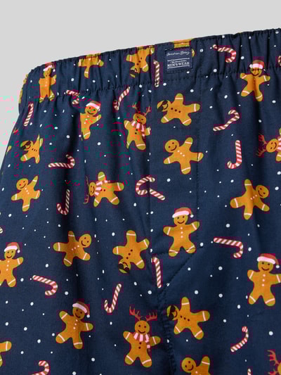 Christian Berg Men Boxershorts im Allover-Look mit elastischem Bund Mittelbraun 2