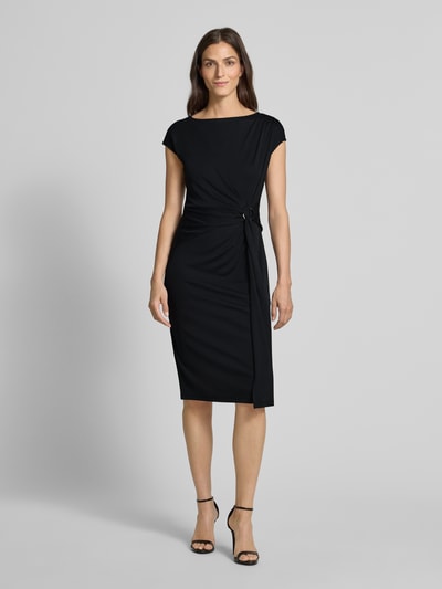 Lauren Ralph Lauren Knielanges Kleid in Wickel-Optik Modell 'Gervas' Black 4
