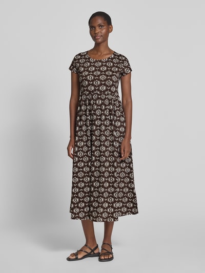 Weekend Max Mara A-Linien Midikleid aus reiner Baumwolle Modell 'GEROG' Dunkelbraun 4