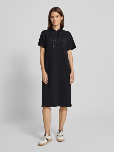 Christian Berg Woman Sweatkleid mit Statement-Print und Kapuze Black 4
