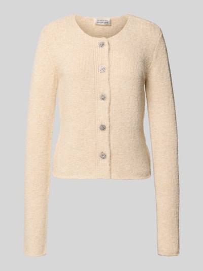 Produktfoto, Cardigan met ronde hals 'Ester' van GUIDO MARIA KRETSCHMER WOMAN, beige, knoopsluiting, slim fit, wolmix, maat 36