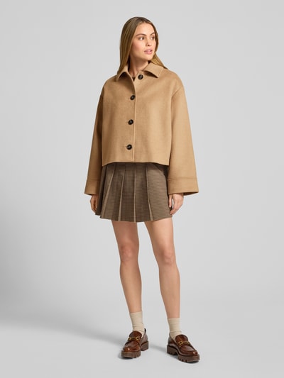 Jake*s Collection Kurtka o kroju relaxed fit z dodatkiem wełny i wykładanym kołnierzem Camel 1