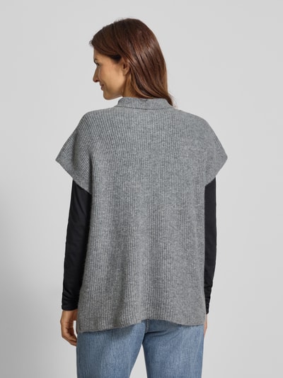 ICHI Kurtka z dzianiny o kroju relaxed fit z krótkim rękawem model ‘Ducie’ Średnioszary 5