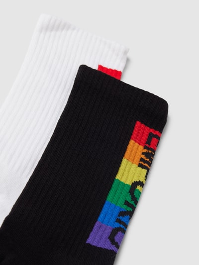 Emporio Armani Socken mit Label-Print im 2er-Pack Modell 'PRIDE' Black 2