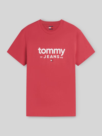 Tommy Jeans relaxed fit T-shirt van puur katoen met labelopschrift Rood - 2