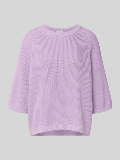 Produktfoto, Oversized Strickpullover aus reiner bawełny Model 'MARGE' od JJXX, krój oversized, okrągły dekolt, rękaw o dł. 3/4, imitacja dzianiny, prążkowane wykończenia, długość tyłu w rozmiarze S: 59 cm, długość rękawa w rozmiarze S: 23 cm