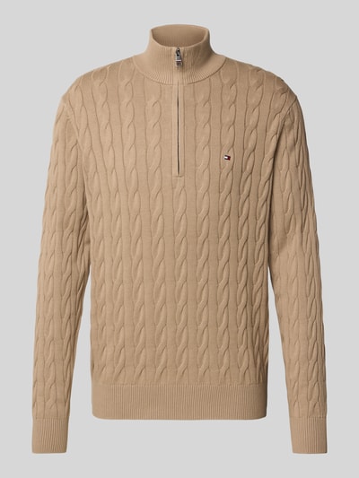 Tommy Hilfiger Regular fit schipperstrui van puur katoen Taupe - 2