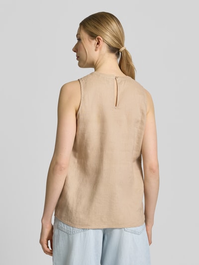 Emily Van den Bergh Blusentop aus Leinen mit Stitchings Sand 5