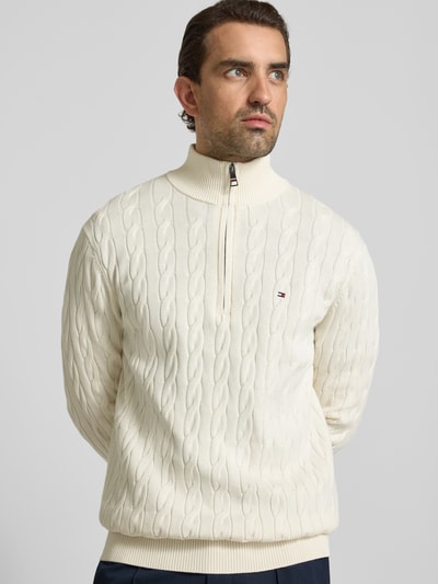Tommy Hilfiger Regular fit schipperstrui van puur katoen Ecru - 3
