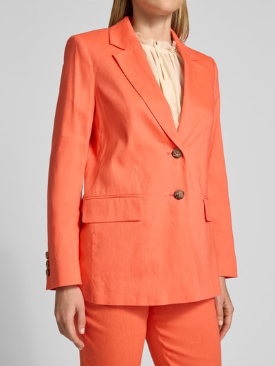 Marc Cain Blazer aus Leinen-Mix mit Pattentaschen Koralle 3