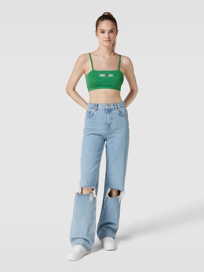 Tommy Jeans Crop Top mit verstellbaren Spaghettiträgern Modell 'ARCHIVE' Gruen 1