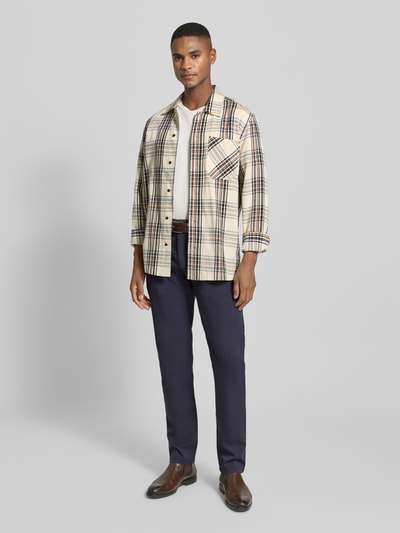 MCNEAL Slim fit stoffen broek met viscose Marineblauw - 1