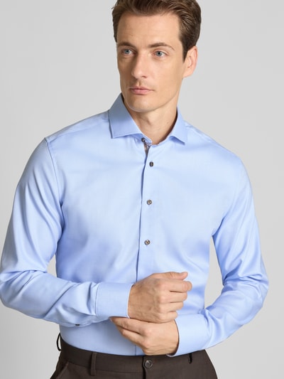 ETERNA Koszula biznesowa o kroju slim fit z listwą guzikową Błękitny 3