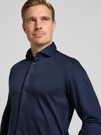 Seidensticker Slim Fit Businesshemd aus Baumwoll-Modal-Mix Modell 'Light Spread Kent' Dunkelblau 3