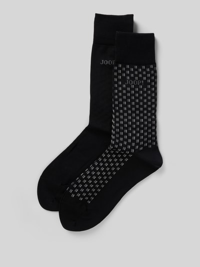 JOOP! Collection Socken mit Logo-Stitching Modell 'JACQUARD' im 2er-Pack Black 1