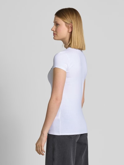 Guess T-Shirt mit Ziersteinbesatz Weiss 5