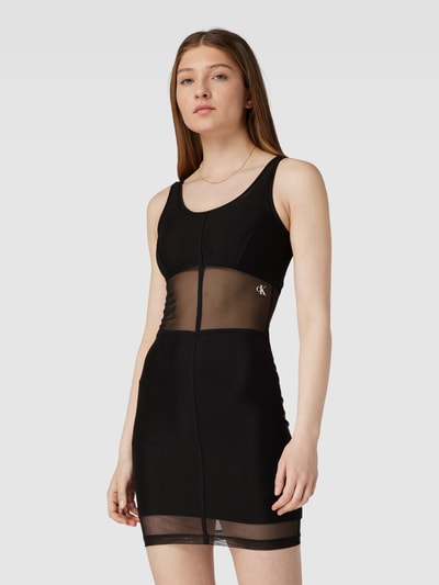 Calvin Klein Jeans Mini-jurk met mesh Zwart - 4