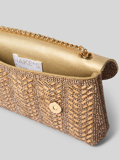Jake*s Cocktail Clutch / Abendtasche mit Glitzerdetails Modell 'BohoBeadMirror' Metallic Rosa 4