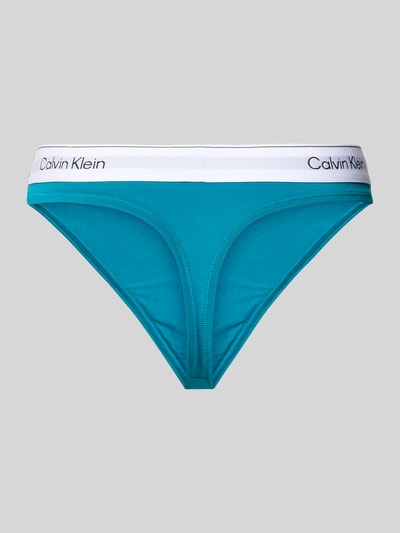 Calvin Klein Underwear String met elastische band met logo Aquablauw - 3