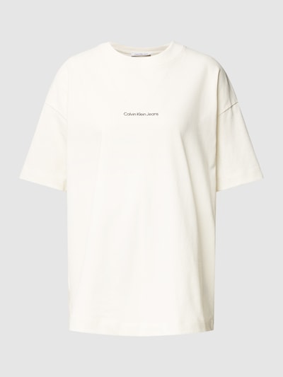 Calvin Klein Jeans T-Shirt mit Label-Print Offwhite 2