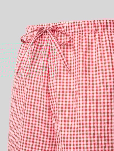 Jake*s Casual Korte pyjamabroek met elastische band en tunnelkoord Kersenrood - 2