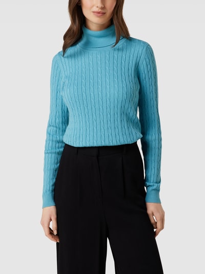 Montego Sweter z dzianiny z golfem Lazurowy 4