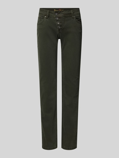 Buena Vista Slim fit jeans met knoopsluiting, model 'Malibu' Donkergroen - 2