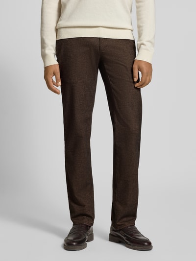 Brax Slim fit broek met achterzakken, model 'Fabio' Donkerbruin - 4