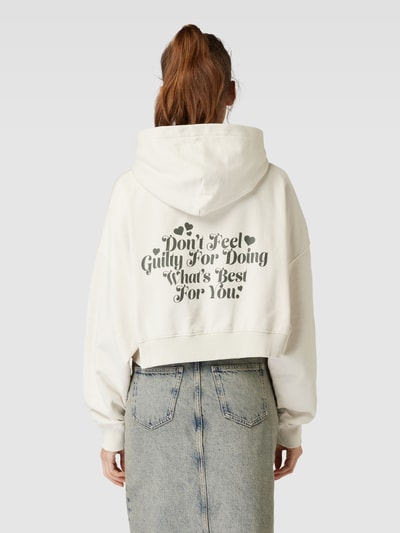 Pegador Oversized Cropped Hoodie mit Label-Print Modell 'ODDA' Offwhite 5