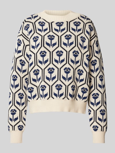 Weekend Max Mara Gebreide pullover met all-over motief, model 'ODEON' Offwhite - 2