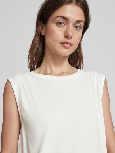 Tom Tailor Tanktop met ronde hals Ecru - 3