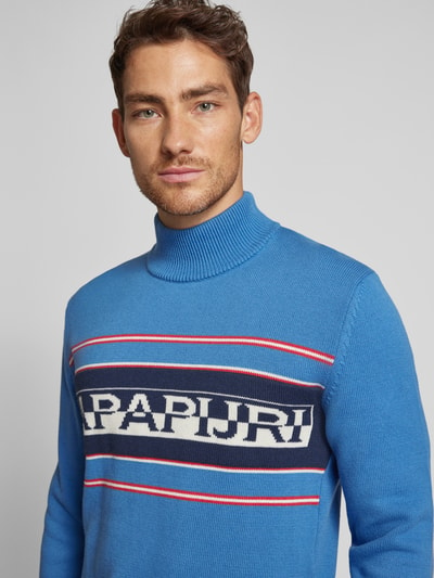 Napapijri Gebreide pullover met turtleneck, model 'SARDONA' Blauw - 3