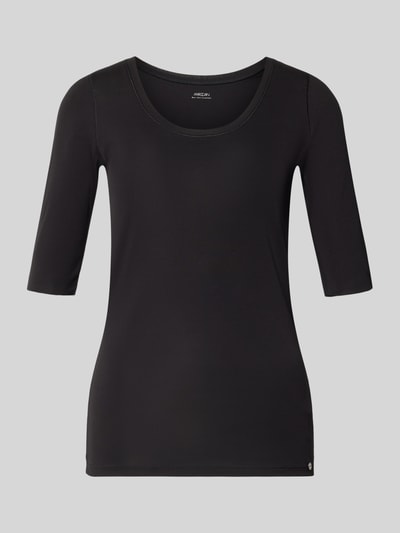 Marc Cain T-shirt met mouwomslag en ronde hals Zwart - 2