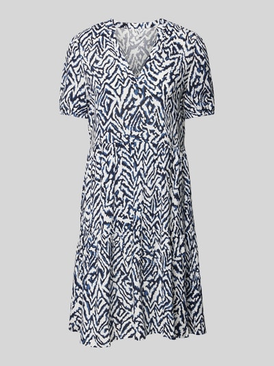 Only Knielange jurk met all-over print, model 'NOVA LIFE' Jeansblauw - 2