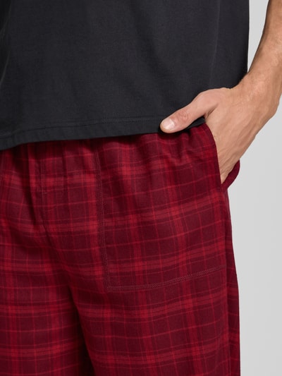 Tommy Hilfiger Loose fit pyjamabroek van katoenmix Bordeaux - 3