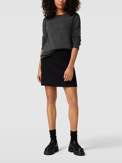 Christian Berg Woman Strickpullover mit Seitenschlitze Anthrazit meliert 1
