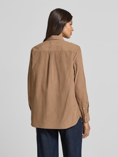 Christian Berg Woman Relaxed Fit Hemdbluse in Cord-Optik mit Brusttasche Mittelbraun 5