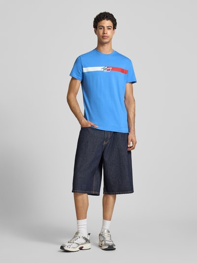 Tommy Jeans Regular Fit T-Shirt aus reiner Baumwolle Metallic Blue 1
