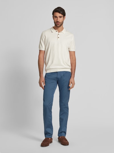 Pierre Cardin Tapered Fit Chino mit Strukturmuster Modell 'Lyon' Blau Melange 1