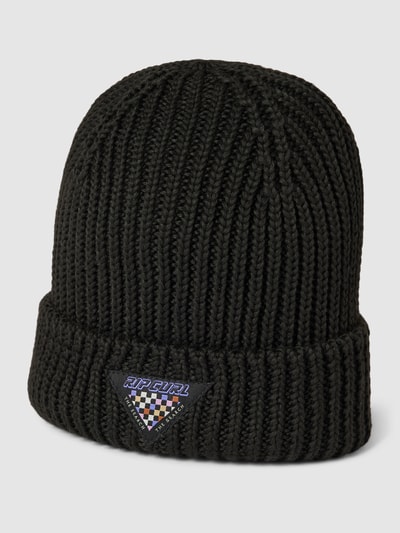 Rip Curl Czapka beanie w jednolitym kolorze z naszywką z logo Czarny 1