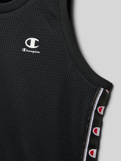 Champion regular fit tank top van mesh met logoprint Zwart - 2