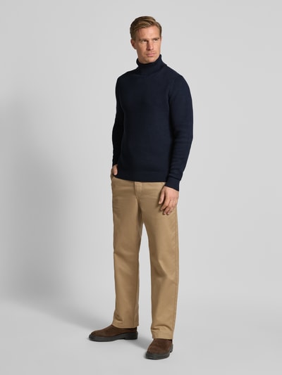 SELECTED HOMME Golf o kroju regular fit z czystej bawełny model ‘DANE’ Ciemnoniebieski 1