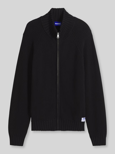 HUGO Blue Strickjacke mit Reißverschluss Modell 'Sonzie' BLACK 2